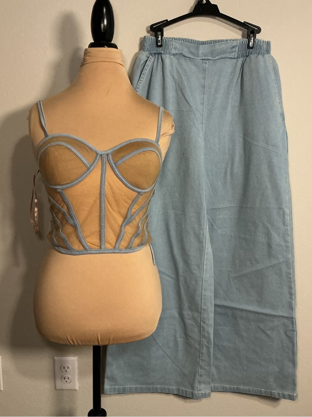 Light Blue Denim Maxi Skirt - Picture 2 of 12